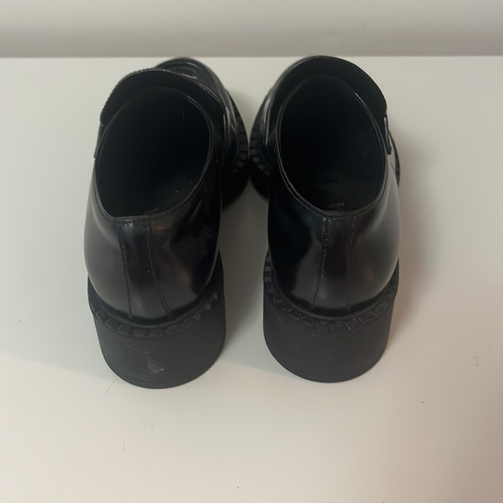 PRADA Spazzolato Logo Platform Leather Loafers size 38 - Picture 2 of 5